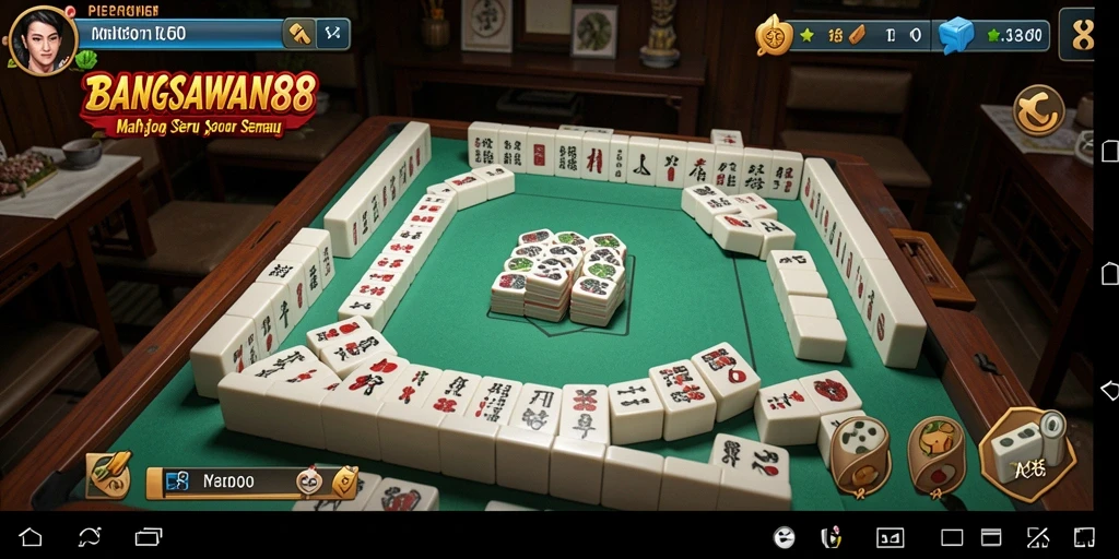 Tampilan menarik dari gameplay BANGSAWAN88 Mahjong.