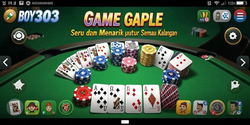 Tampilan menarik dari gameplay Gaple BOY303 yang seru.