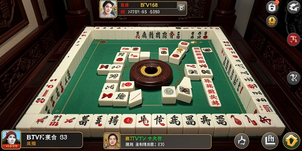 Screenshot gameplay BTV168 yang menampilkan suasana permainan Mahjong.