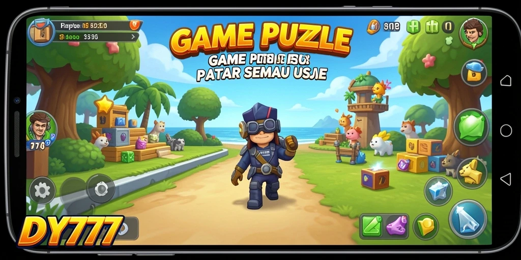 Screenshot menunjukkan gameplay seru permainan Puzzle DY777.