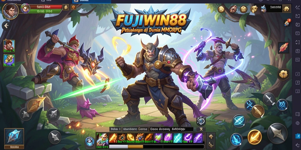 Tangkapan layar gameplay FUJIWIN88 menampilkan petualangan seru dalam dunia MMORPG.