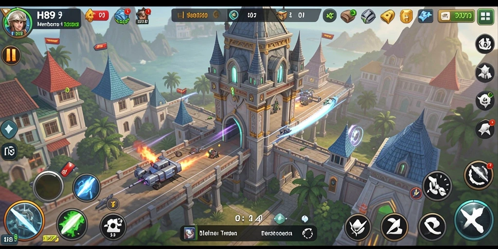 Tampilan gameplay H89 yang menegangkan dalam mode Tower Defense.