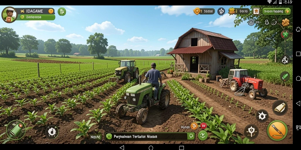 Gameplay seru IDAGAME dengan fitur pertanian yang menarik.