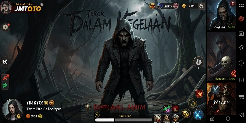 Tangkapan layar <strong>JMTOTO</strong> menampilkan gameplay menegangkan dalam suasana Horror.