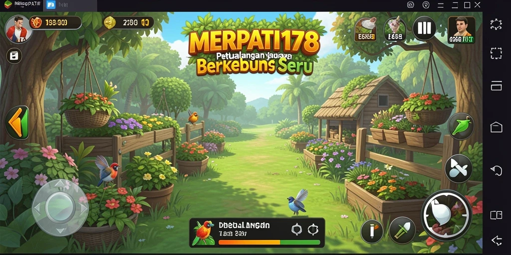 Screenshot gameplay MERPATI178 menunjukkan keseruan berkebun yang interaktif.