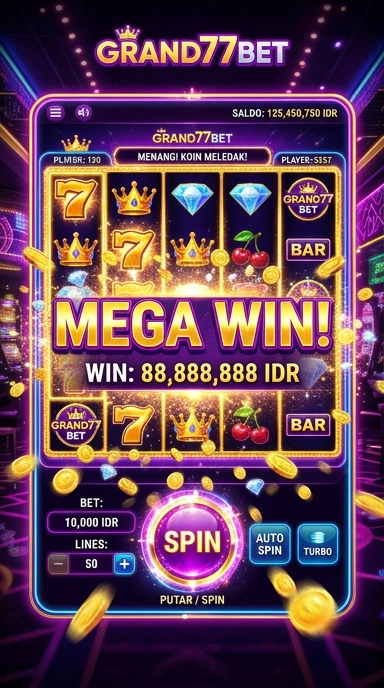 Antarmuka pengguna yang ramah di aplikasi grand77bet saat melakukan unduhan.